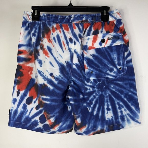 Rip Curl Laydays Mens Freeda Volley Board Shorts Blue Tie Dye Stretch S New - Picture 2 of 12